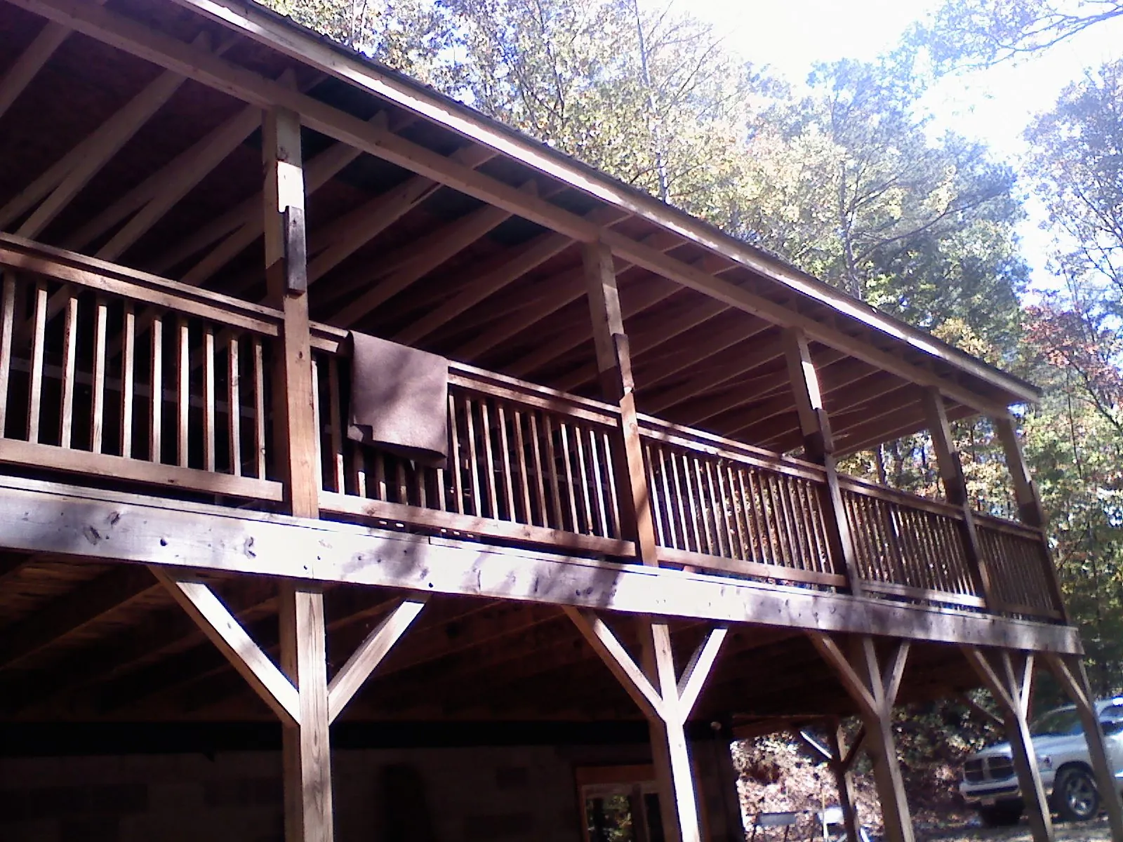 Timber framing under a new elevated porch and deck — Roof Leak Repair in Ruffs Dale by Roofing Brothers